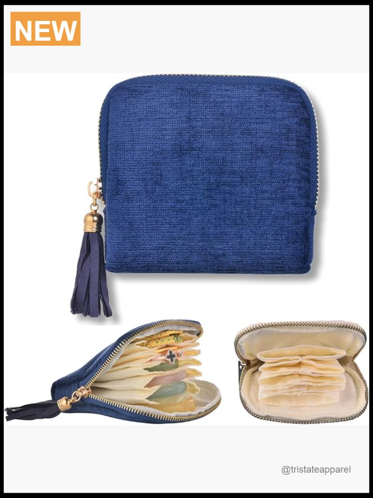Small Travel Jewelry Case Soft Velvet Organizer Pouch For Bracelets Earrings